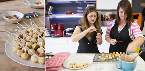 Our interns baking cake pops