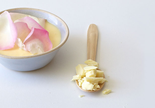 White chocolate ice cream with rose water