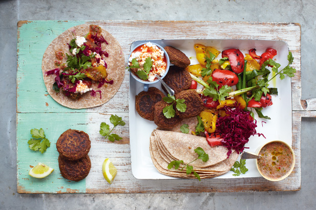 FALAFEL WRAPS GRILLED VEG & SALSA