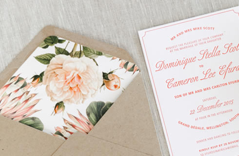 Peaches & Cream Wedding Stationery by White Kite Studio