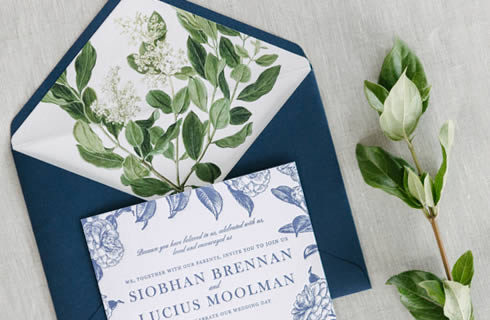 Romantic Blue Wedding Stationery by White Kite Studio