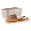 Eva Solo Bread Bin - Sand with lid open and bread