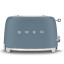 Smeg Retro 2-Slice Toaster, 950W - Storm Blue Matt angle