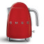 Smeg Retro Cordless Kettle, 1.7L, Red