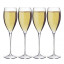 Luigi Bormioli Magnifico Flutes, Set of 4 with champagne 