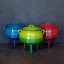 LK's Enamel Size 3 Potjie Pot - Red, Blue and Green colours