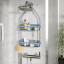 Umbra Flex Shower Caddy - Slate Blue hanging on a shower tap