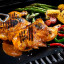 Mister Tjoppie Non-Stick Braai Sheet for Gas or Charcoal Grill with grilled chicken