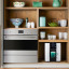 BIBO Bar All-In-One Instant Purifier, Kettle & Water Cooler, 1700W - Silver Lining on a shelf