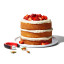 OXO Good Grips Strawberry Huller next to a cake with strawberries on top
