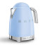Smeg Retro Variable Temperature Cordless Kettle, 1.7L Pastel Blue