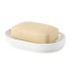 Umbra Step Soap Dish - White Top Down View with a Bar of Soap 