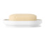Umbra Step Soap Dish - White - Side View With a Bar of Soap 