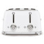 Smeg Retro 2000W 4 Slice Square Toaster, White front view