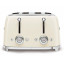 Smeg Retro 2000W 4 Slice Square Toaster, Cream front view