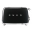 Smeg Retro 2000W 4 Slice Square Toaster, Black side view