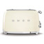 Smeg Retro 2000W 4 Slice Square Toaster, Cream side view