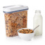 OXO Good Grips Pop All Purpose Dispenser - 3.2 Litre showing scale with a bowl of cereal