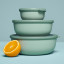Mepal Cirqula Shallow Multi Bowl, 2.25L - Nordic Sage with other sizes stacked