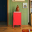 Popstrukt Sugar Cube Side Table - Red Polka with a vase