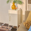 Popstrukt Sugar Cube Side Table - Soft White with a vase