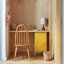 Popstrukt Sugar Cube Side Table - Popstrukt Honey under a study desk