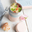 Built Insulated Stainless Steel Food Flask, 473ml - Pale Pink on the table with food