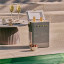 Fieldbar Drinks Cooler Box, 10L - Oyster Grey next to pool with champagne 