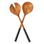 Luuks Wooden Salad Servers Dipped In Matt Black