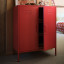 Popstrukt Sugar Cube Storage Cabinet - Red Polka in the bedroom