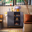 Popstrukt Sugar Cube Storage Cabinet - Carbon Grey with a dinner set