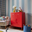 Popstrukt Sugar Cube Storage Cabinet - Red Polka in the bedroom