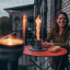 Hoefats Spinning Table Fire Latern, Large in use