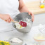 Tovolo Flex-Core Wood Handled Spatula - Cayenne in use