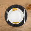 Humble & Mash Round Placemat, Set of 2 - Black in use 