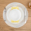 Humble & Mash Round Placemat, Set of 2 - Blue & Yellow in use 