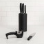 Humble & Mash Humble & Mash Pull-through Knife Sharpener next to knife set. Knife set not included.