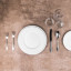 Jan White Dinner Plate, Set of 4 in use 
