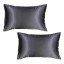 Dear Deer Satin Pillow Slip, Set of 2 - Dark Charcoal product shot 