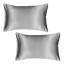 Dear Deer Satin Pillow Slip, Set of 2 - Silver Inox