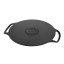 Victoria Seasoned Cast Iron Pizza Pan with Helper Handles, 38cm back view