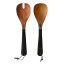 Luuks Kiaat Wooden Salad Servers with leather detail, Set of 2