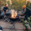 Hoefats Fire Bowl Braai & Fire Pit with Tripod Base & Grid Bundle in use