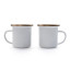 Barebones Enamel Espresso Cup, Set of 2 - Eggshell angle