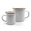 Barebones Enamel Espresso Cup, Set of 2 - Eggshell detail with a tea cup