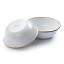 Barebones Enamel Bowl, Set of 2 - Eggshell angle
