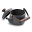 Barebones Enamel Teapot - Slate Grey side view