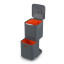 Joseph Joseph Totem Compact 40L Waste & Recycling Bin - Graphite Product Front View 