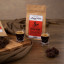 Jimmy Public Odyssey Blend Coffee Beans with two espresso shots and dark chocolate cookies