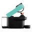 Nespresso Vertuo Pop Coffee Machine - Aqua Mint angle with a capsule